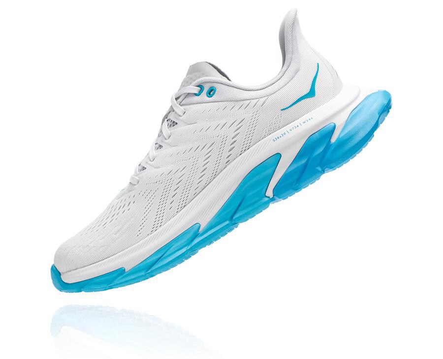 Chaussure Running Hoka One One Clifton Edge Homme - Blanche/Bleu - PIV-097286